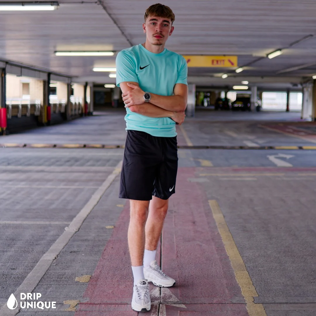 Nike Dri-Fit T-Shirt Turquoise Blue & Black Dri-Fit Shorts Set - Image 3