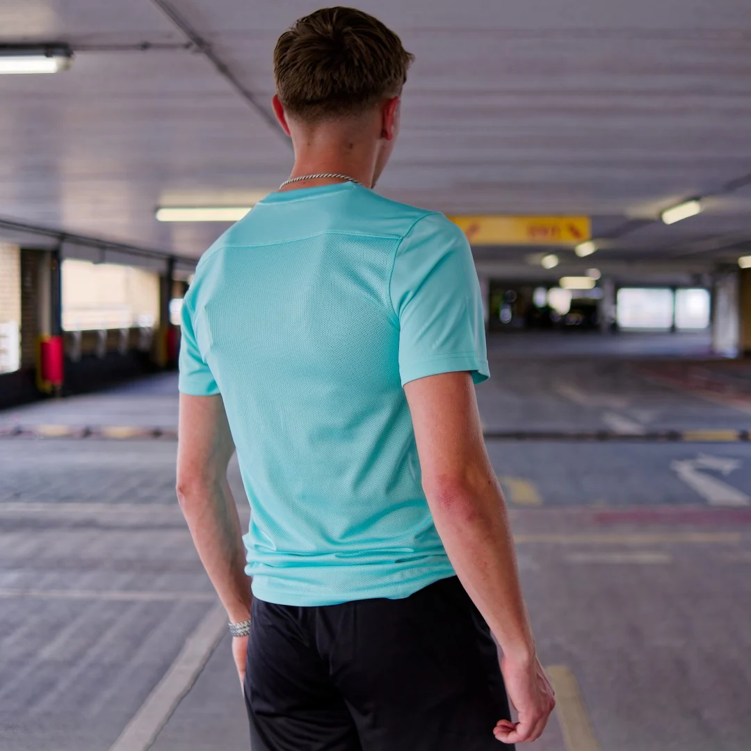 Nike Dri-Fit T-Shirt Turquoise Blue & Black Dri-Fit Shorts Set - Image 6