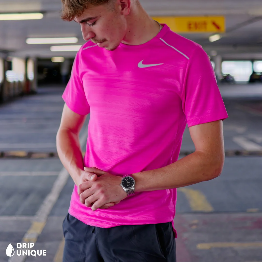 Nike Miler T-Shirt Hot Pink - Image 3